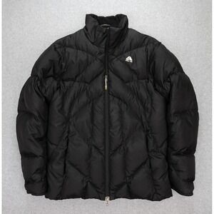 Nike ACG Puffer Jacket Womens XL Black Goose Down Full Zip 3 Outer Layer Outdoor